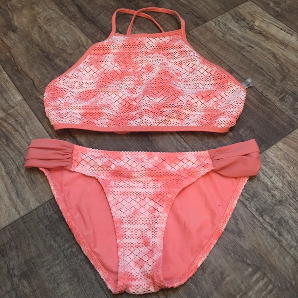 NWOT Aerie Crochet Peach Bikini